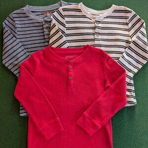 Bundle Boy's Henley Thermal Long Sleeve Shirts 5T 💙